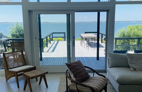 Orient House | Beachfront Heated Pool Hot Tub Orient Village Modern Dream Home
