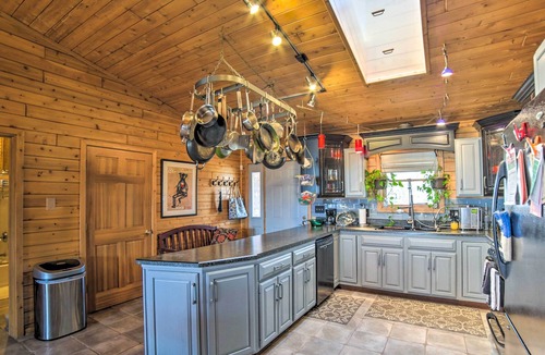 Garth Point Cabin | Beachfront Lake Michigan Log Cabin with Sauna!