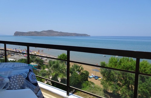 Agia Marina Apartment | Beachfront Room with Balcony Overlooking the Mediterranean Sea