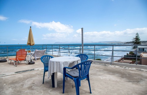 Agia Marina Apartment | Beachfront Room with huge terrace in Agia Marina