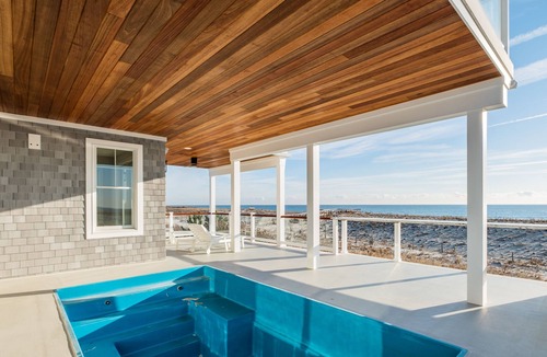 Holgate House | Beachfront with in-deck saltwater pool, panoramic views and private beach access
