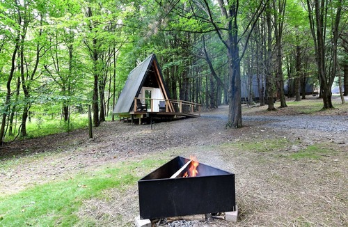 Bristol Hills House | Beautiful A-Frame Cabin with Grill and Fire Pit for an Amazing Glamping Experience in Canandaigua, New York