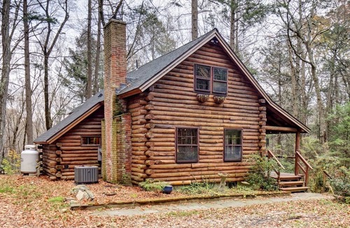 Northwest Harwinton Cabin | Beautiful brook-side log cabin on 3 private acres - 2 bed, 1.5 bath, entire home