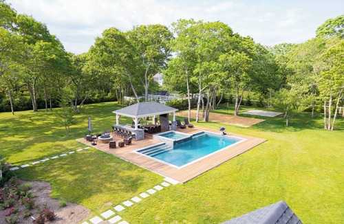 West Tisbury House | Beautiful compound with saltwater pool, spa, outdoor cooking!