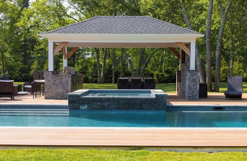 West Tisbury House | Beautiful compound with saltwater pool, spa, outdoor cooking!