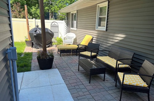 Maple Lake House | Beautiful deck overlooking Maple Lake with private, shared dock.