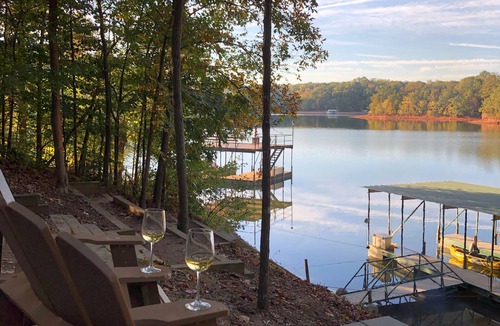 Reed Creek House | Beautiful fall views on Lake Hartwell! Quiet cove! Everything you need to relax!