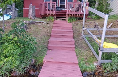 Kalkaska Cottage | Beautiful full log cabin with direct private frontage , beautiful sunsets .