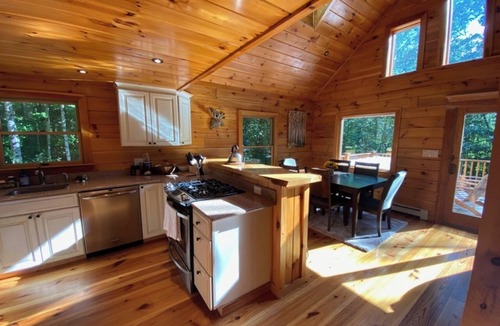 Campton House | Beautiful private rustic log cabin, pool, hot tub