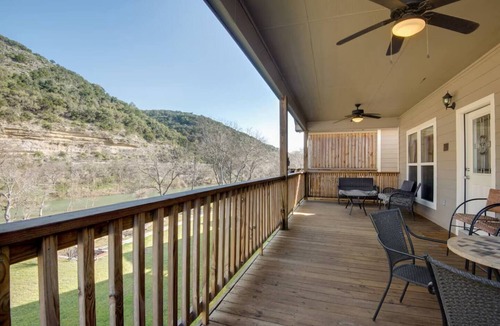 New Braunfels House | Beautiful Waterfront Retreat in Gated Community, Large Deck & River Access!