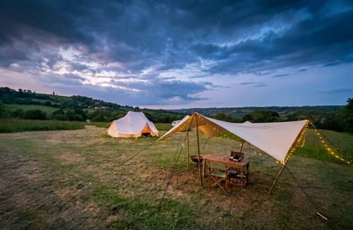 Honiton RV Rental | Bell Tent Sleeps 4 with Woodburner & Sauna · Blackdown Hills