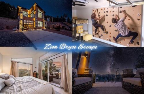 Glendale House | Between Zion & Bryce Climbing Wall Fire Pit Stars