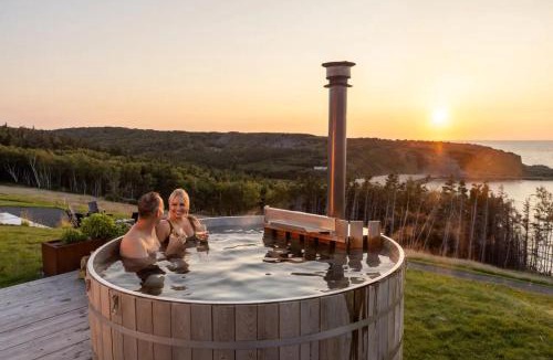 Inverness County House | Birch - Luxury Oceanview Cottage with Hot Tub & Private Beach Access near Cabot Trail