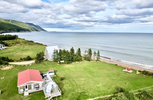 Aspy Bay House | Blissful Beachfront Bungalow. Beach- Hot tub & Sauna-All Weather Dome-Private
