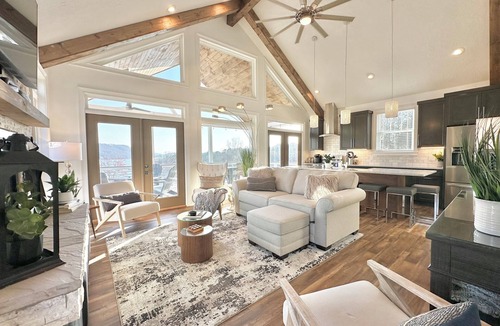 Cedar Bluff House | "Blue w/a View"" Luxury home w/pool, fire pit, private hot tub, kayaks & more!