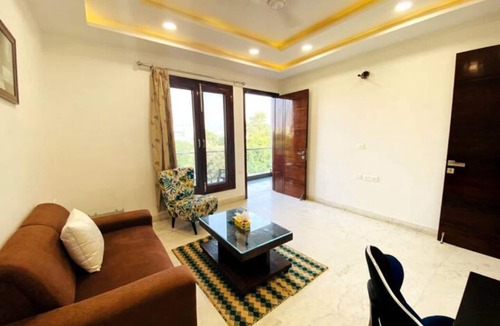 New Delhi Apartment | BluO 1BHK City Centre - Balcony, Lift, Terrace
