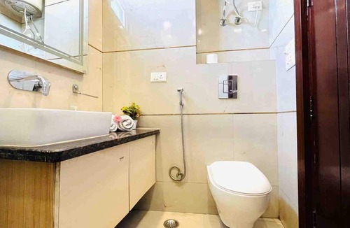 New Delhi Apartment | BluO 1BHK City Centre - Balcony, Lift, Terrace