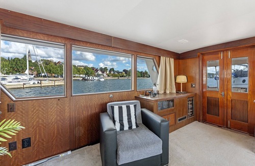 Flensburg Boat Rental | Boat 'Ocean Motion' with Sea View, Private Terrace, and Wi-Fi