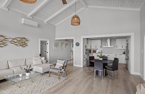 Newport Ski Chalet | Bogue Landing: Panoramic Bogue Sound Chalet — Dock, Big Green Egg, Sleeps 9
