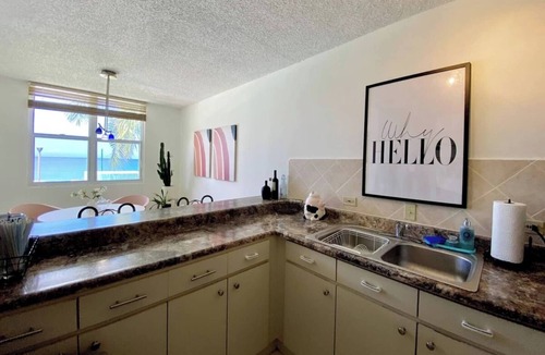 Aguadilla Pueblo Apartment | Boho Beach Box | Ocean Front Apt With Pool- in Downtown Walkable Location.