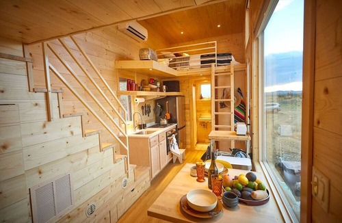 Arroyo Hondo Cabin | Bougie Tiny Home with Mountain Views, Hot Tub, Just 2 miles to Black Rock Hot Springs, NM