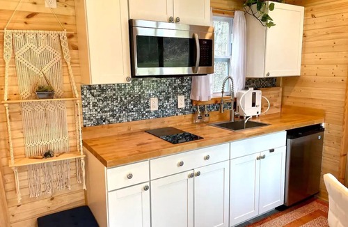 Weaverville House | Brand new boho tiny home with hot tub, minutes from Asheville.