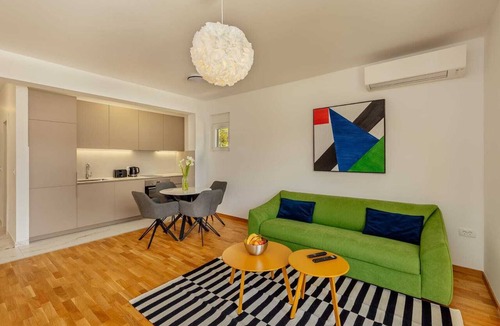 Tivat Apartment | Brand new, cozy, one-bedroom apartment, with a sea view and garage.