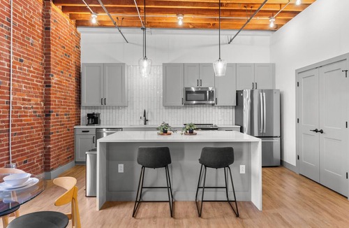 Downtown St. Louis Apartment | Brick & Bed - 2B/2B Spacious Riverfront Loft