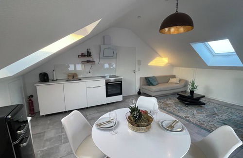 Karthause Condo | Bright, spacious attic apartment.