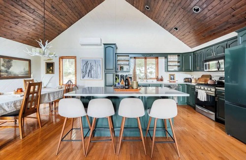 Prattsville Ski Chalet | Cabin w/Mountain Views, Hot Tub, AC, Pet + Family Friendly, WFH, Fireplace