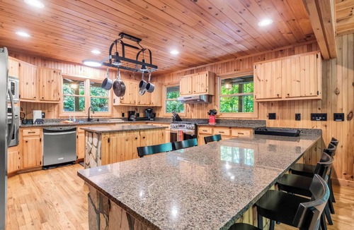 Lake Lure Cabin | Cabin with HOT TUB on a mountain stream inside Rumbling resort!