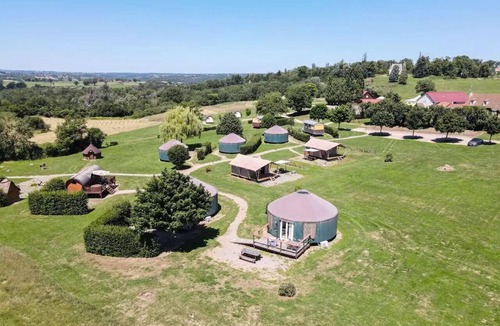 Target RV Rental | Camping maeva Escapades Domaine des Grandes Côtes * - Medium Yurt 3 Rooms 4 People Air Conditioned + Jacuzzi