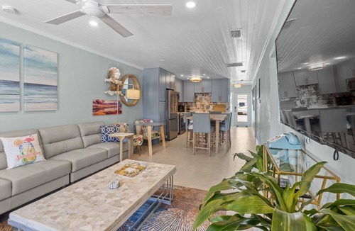 Holmes Beach Villa | Canal-Front Home with Dock and Walk to Beach