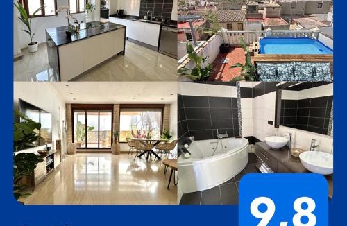 Corbera House | Casa con jacuzzi y piscina con vistas al castillo
