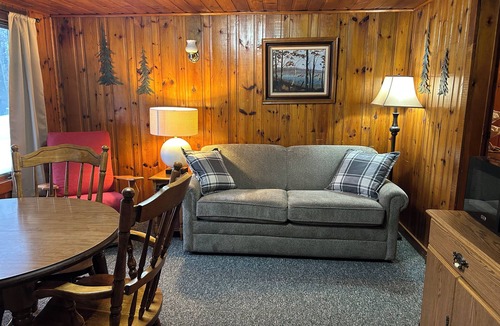 Iron River Cabin | Cedar 2- two-bedroom cabin on beautiful Delta Lake- Pet friendly