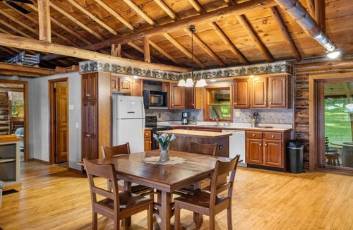 Town of Milo Cabin | Cedar Lane Cabin: 3 bedroom authentic log cabin in the woods