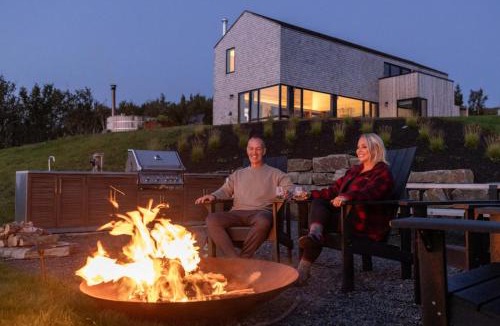 Inverness County House | Cedar - Luxury Oceanview Cottage with Hot Tub & Private Beach Access near Cabot Trail