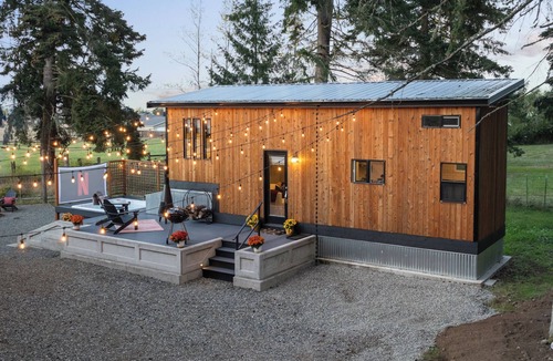River Road Cabin | Cedar & Sage Hideaway with Hot Tub, Cinema & Fire Pit