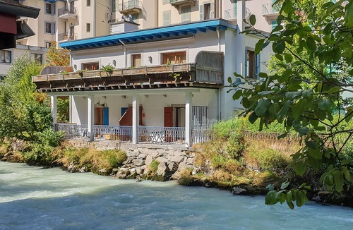 Chamonix City Centre Apartment | Chamonix centre 2BR - Fireplace, stone walls, balcony with View of Mont Blanc