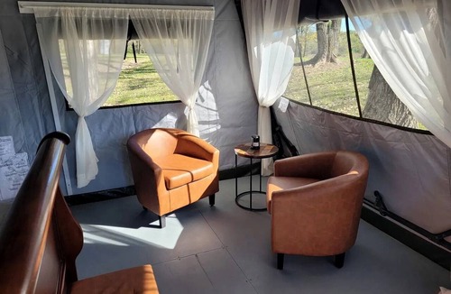 Janesville RV Rental | Charming and Pet Friendly Glamping Tent in Central Illinois, Perfect for a Weekend Escape in Nature