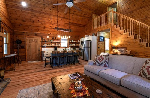 Saluda Cabin | Charming Blue Ridge Cabin w/Private Pond & Waterfall | Deer Haven by AvantStay