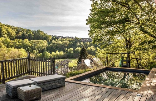 Saint-Laurent-d'Olt House | Charming house with swimming pool, large terrace and superb views in Aveyron, France