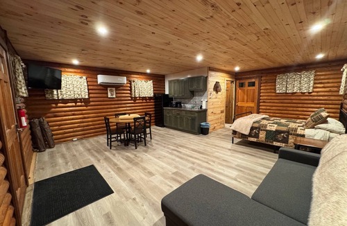 Kimbolton Cabin | Charming log cabin on gravel back road with peace, quiet, all amenities of home