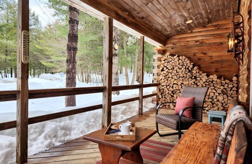 North Creek House | Charming Log Cabin with Hot Tub and Fireplace Minutes from Gore Ski Resort in New York