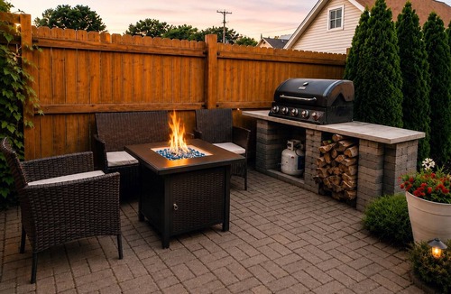 Plymouth House | Charming Plymouth retreat hot tub fire pit