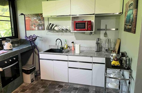 Hai Ya House | Chef’s kitchen-multiple balconies- eye popping art-this duplex has it all