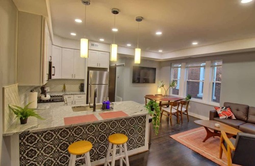 Tower Grove South Apartment | Chic 2BR Gem | TG Park | Patio+Yard+W/D+Workspace
