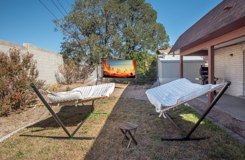 Northeast Heights House | Chic 5BR Boho Retreat w/ Games & Outdoor Movies!