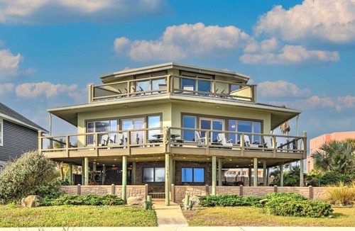 Flagler Beach House | Chic Home: Ocean Views, Hot Tub & Game Room!