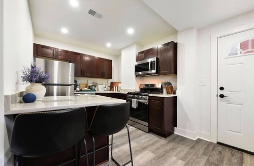 Lower Lawrenceville House | Chic Stay: King Bed, Pet-Friendly, Prime Location